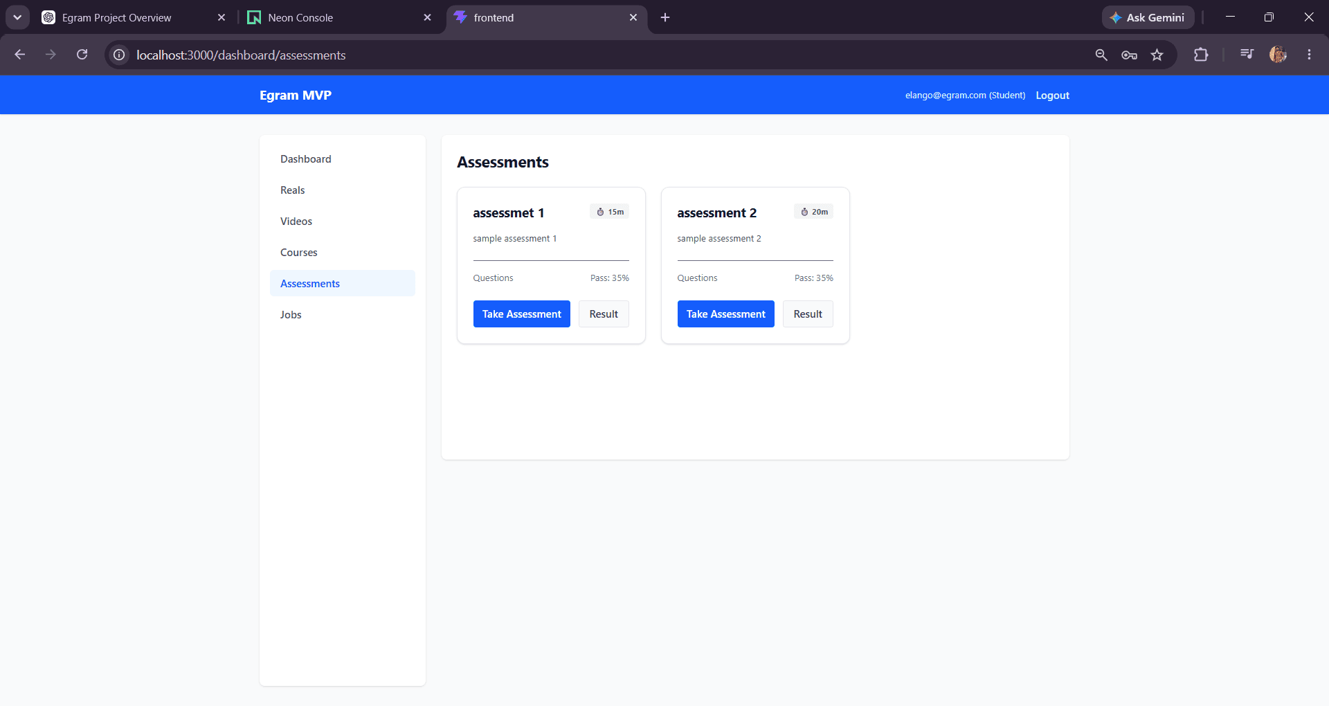 Assessments System